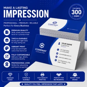 Premium 300 GSM cards designed for professional networking, branding, and business promotion.