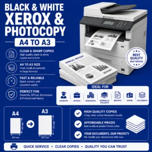 Black and white Xerox and photocopy service from A4 to A3 in Nabarangpur Odisha