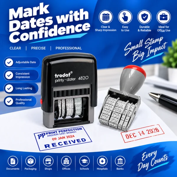 Self-inking date stamp for office and business use in Nabarangpur
