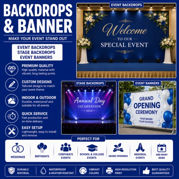 Custom event backdrops and stage banner printing in Nabarangpur Odisha