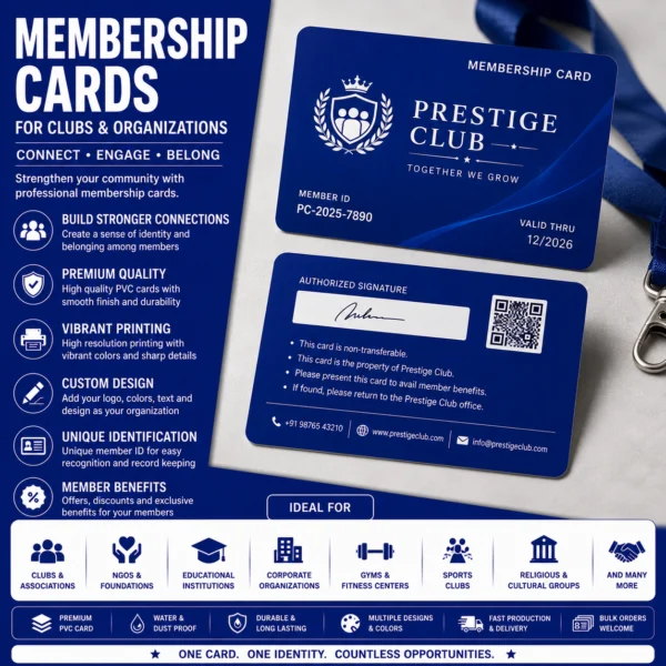 Custom membership cards for clubs and organizations in Nabarangpur Odisha
