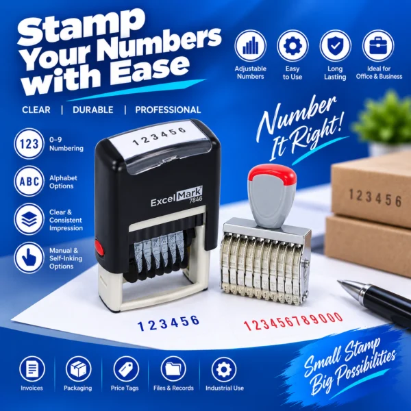 Adjustable number stamp and self-inking numbering stamp in Nabarangpur