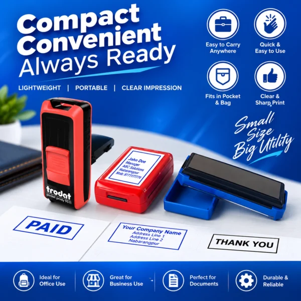 Custom pocket stamp for office and business use in Nabarangpur