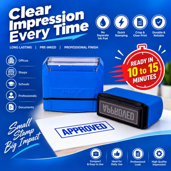 Custom pre-inked stamp printing in Nabarangpur with fast 10 to 15 minute service