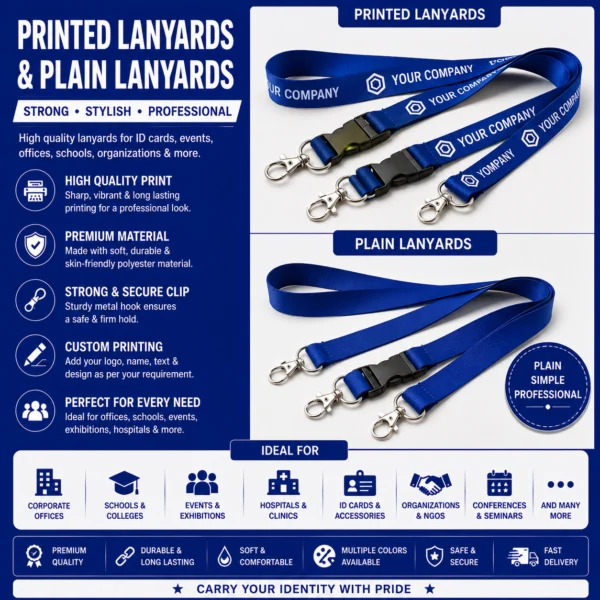 Custom printed and plain lanyards for ID cards in Nabarangpur Odisha