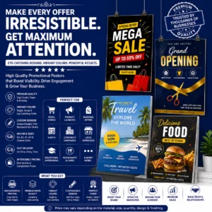 Custom promotional poster printing with vibrant colors by BG Printers in Nabarangpur