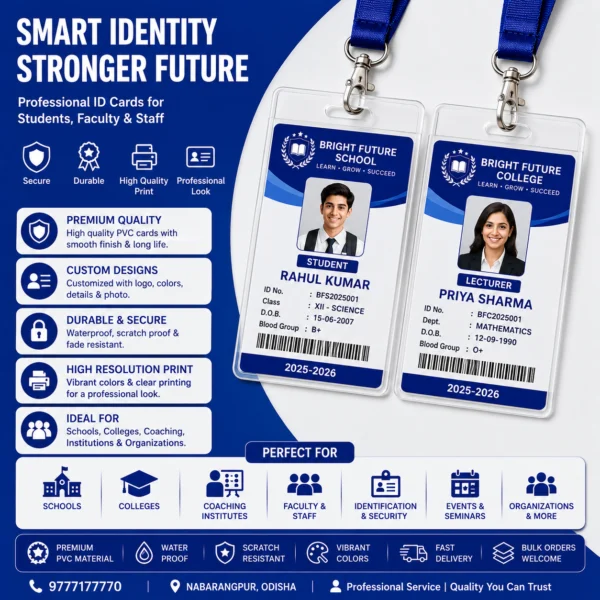 Student faculty and staff ID card printing for schools and colleges in Nabarangpur Odisha