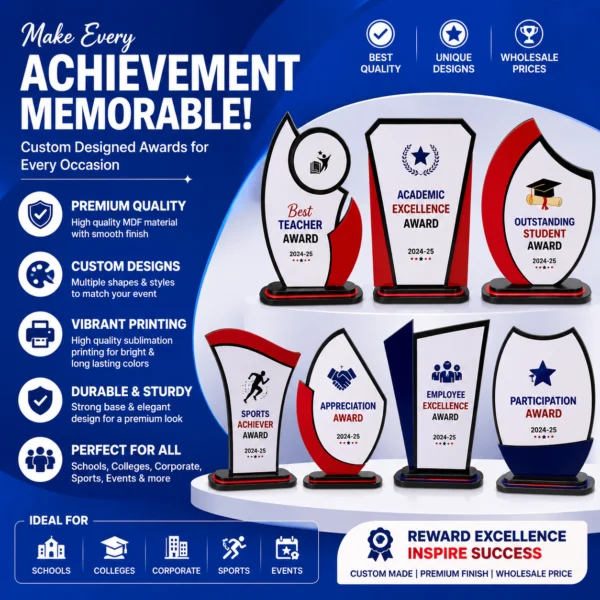 Custom sublimation MDF trophies in Nabarangpur Odisha