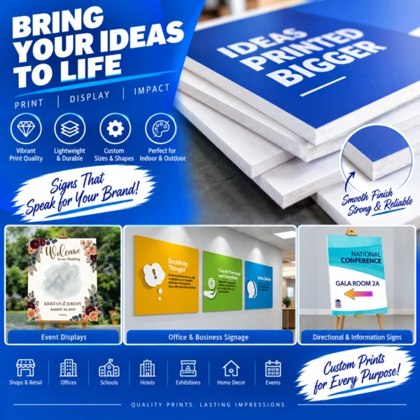 Custom sunboard printing for signs, posters and displays in Nabarangpur