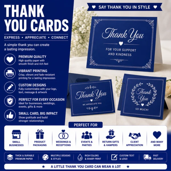 Custom thank you card printing service in Nabarangpur Odisha