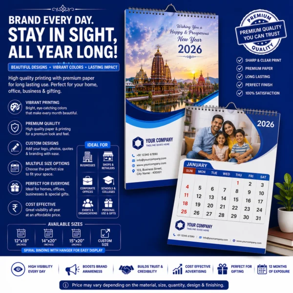 Wall Calendar Printing in Nabarangpur | BG Printers
